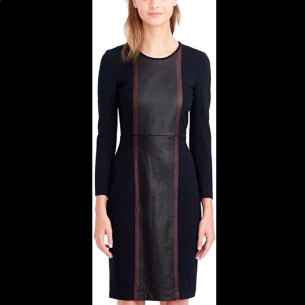 NWT J.Crew Leather Panel Dress, Size 6P